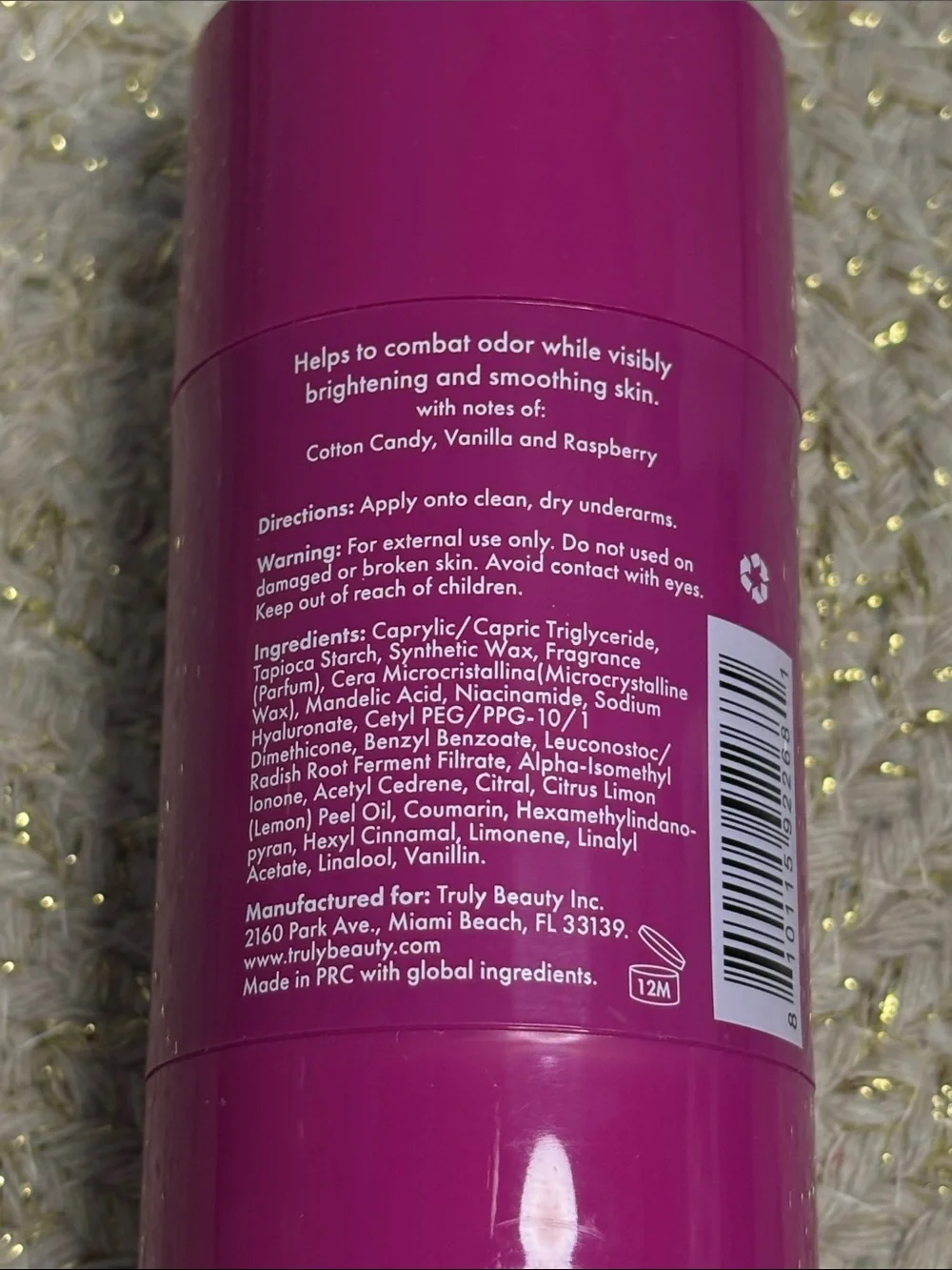 Truly Unicorn Fruit Brightening and Smoothing Aluminum Free deodorant